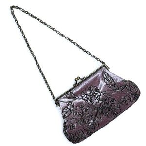 Dusty pink vintage velvet clutch & shoulder bag.